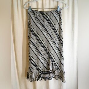 Vintage nineties grey printed midi skirt